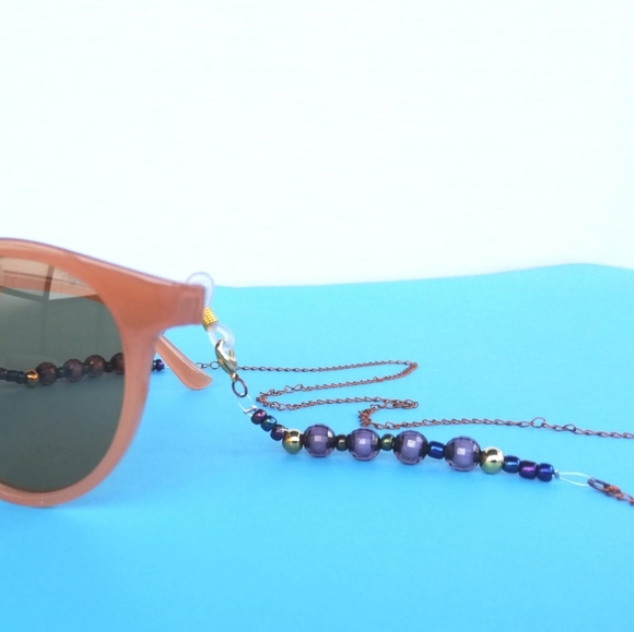 Sunglasses &  Cord Neck Strap Metal Glasses Strap Hold - Picture 3 of 5